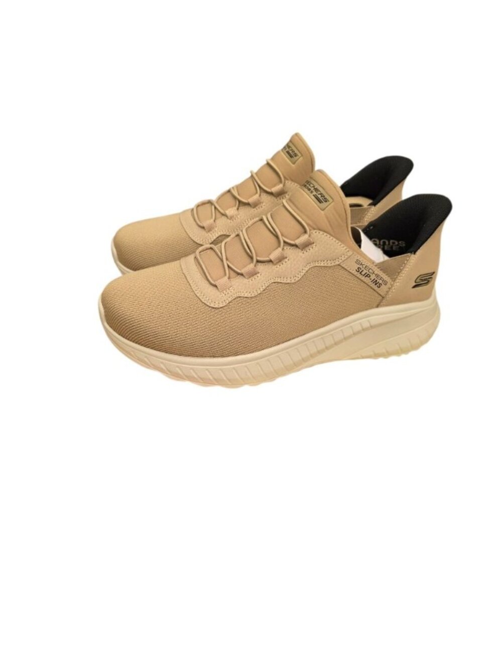 SKECHERS MEN BOBS SQUAD CHAOS-DAILY HYPE 118300W/TAN WIDE Size 8.5 WALKING